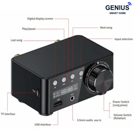 آمپلی فایر بلوتوثی S.O.S مدل Mini Amp - تصویر 4